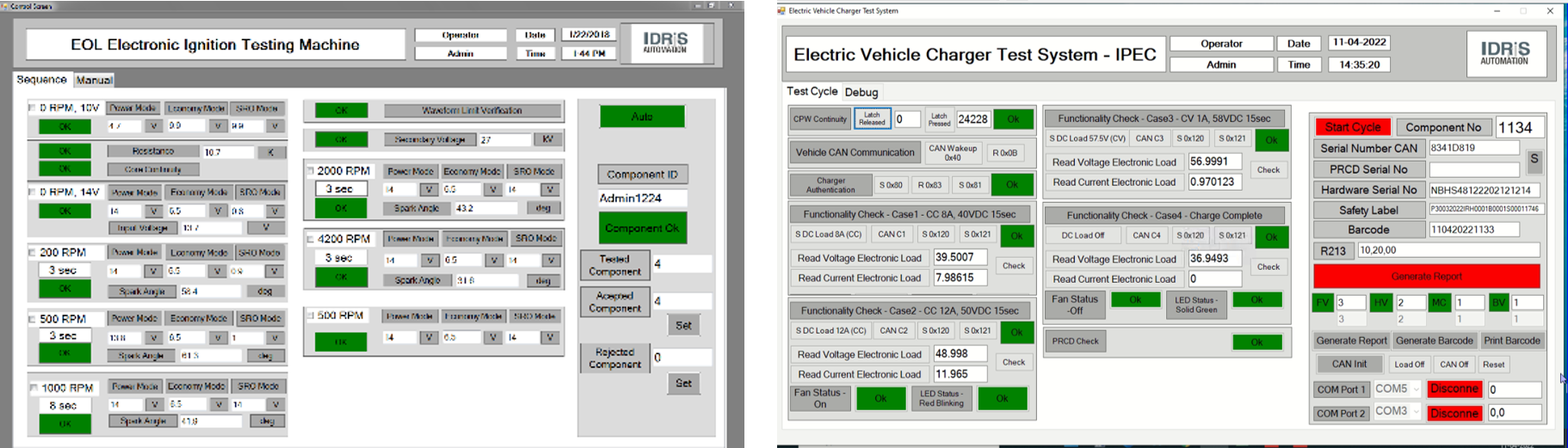 Testing Machines – IDRIS Automation